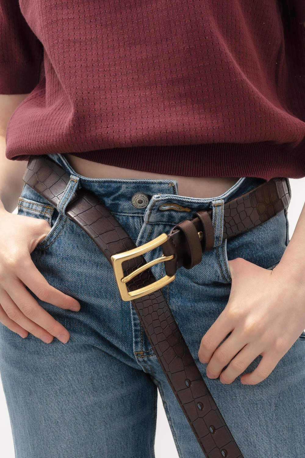 РЕМЕНЬ ИЗ НАТУРАЛЬНОЙ КОЖИ С ТИСНЕНИЕМ