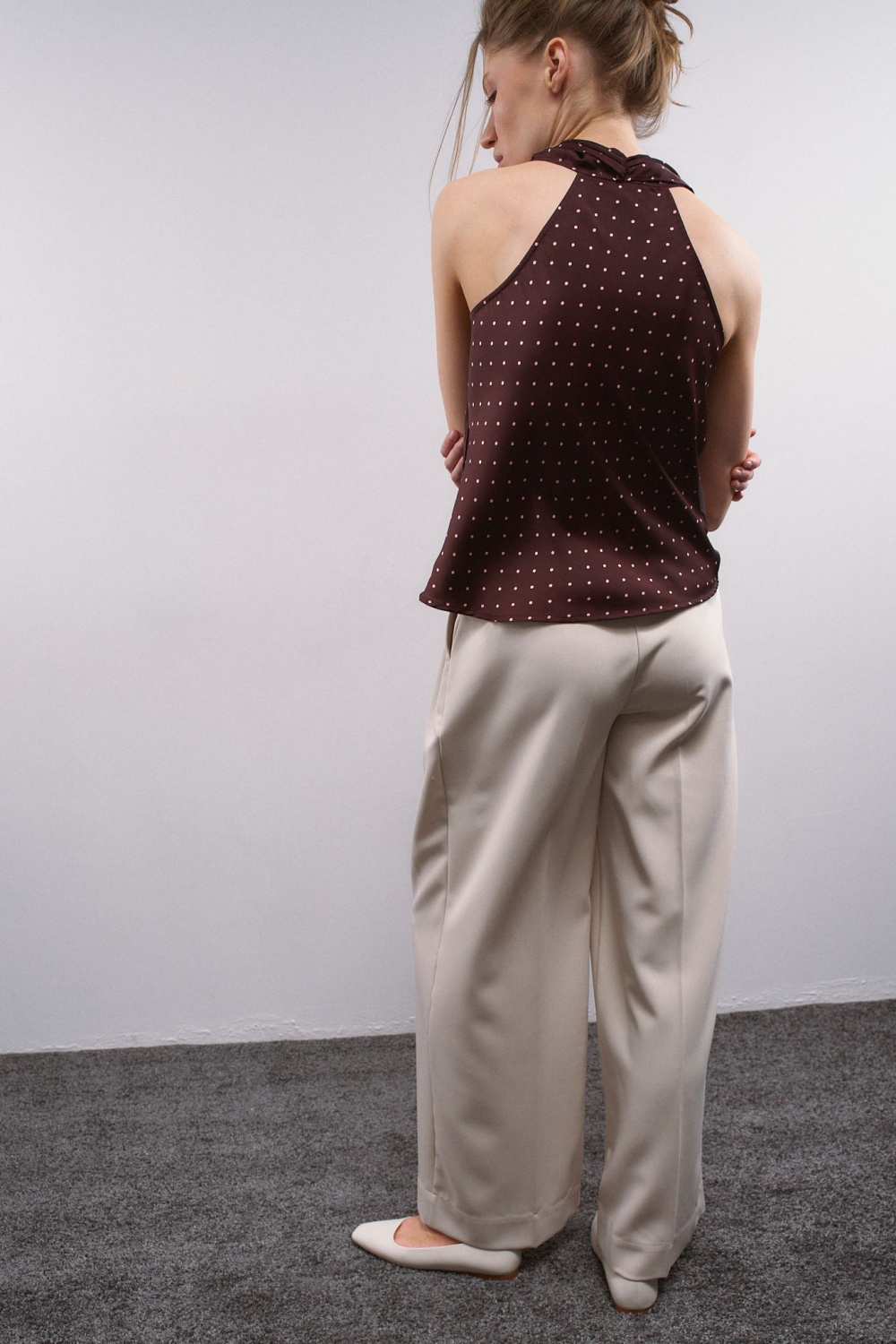 ТОП АТЛАСНЫЙ С ШАРФОМ