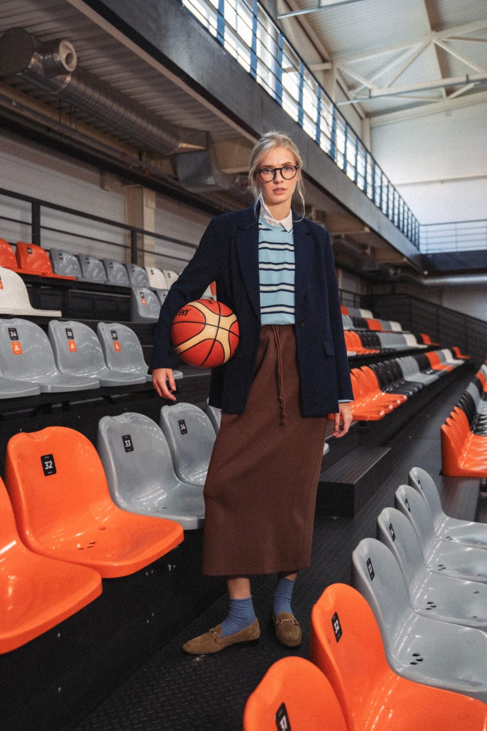 ЮБКА МИДИ ИЗ СМЕСОВОГО ХЛОПКА