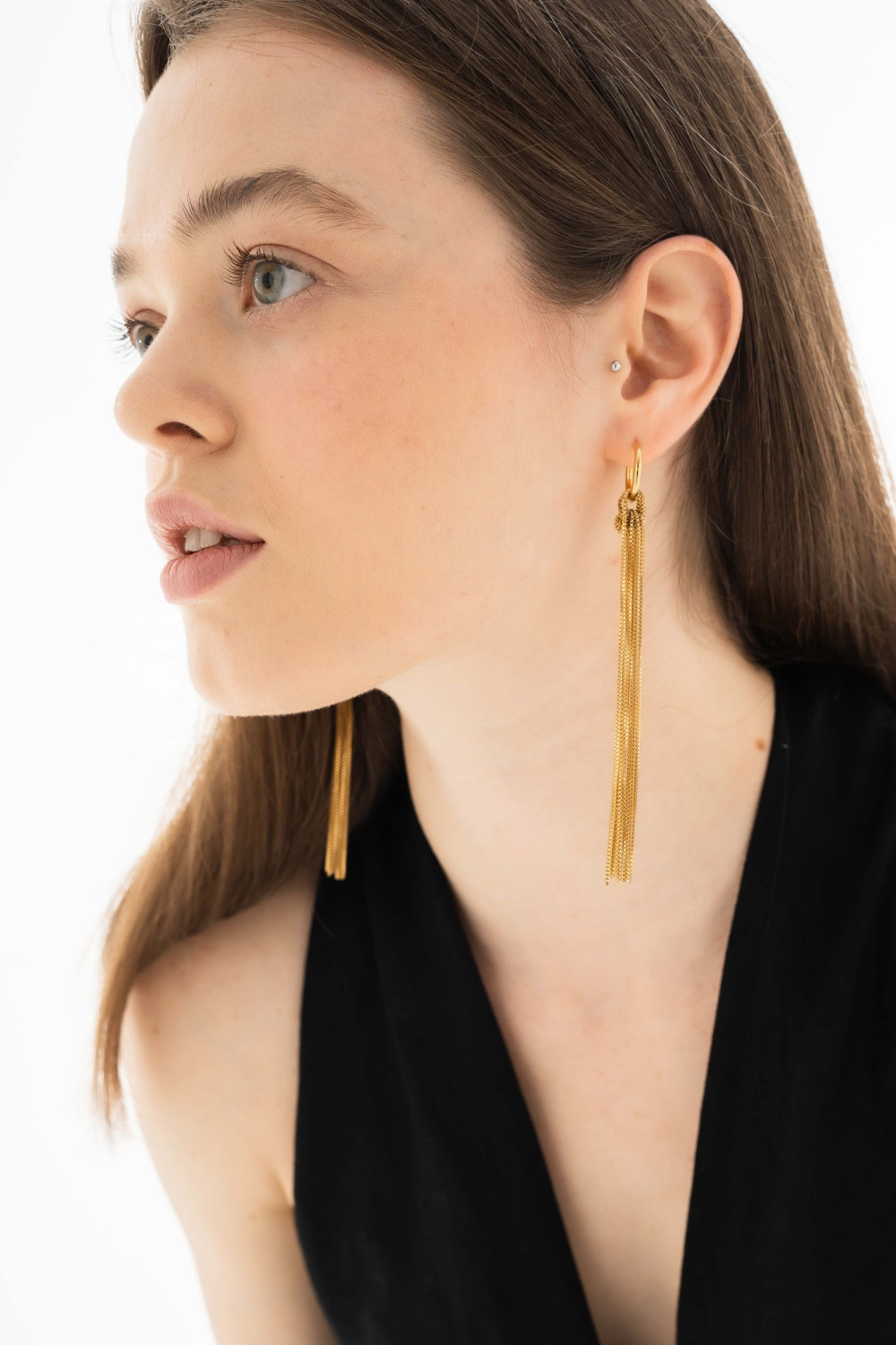 СЕРЬГИ С ПОДВЕСКОЙ В ФОРМЕ ЦЕПОЧЕК