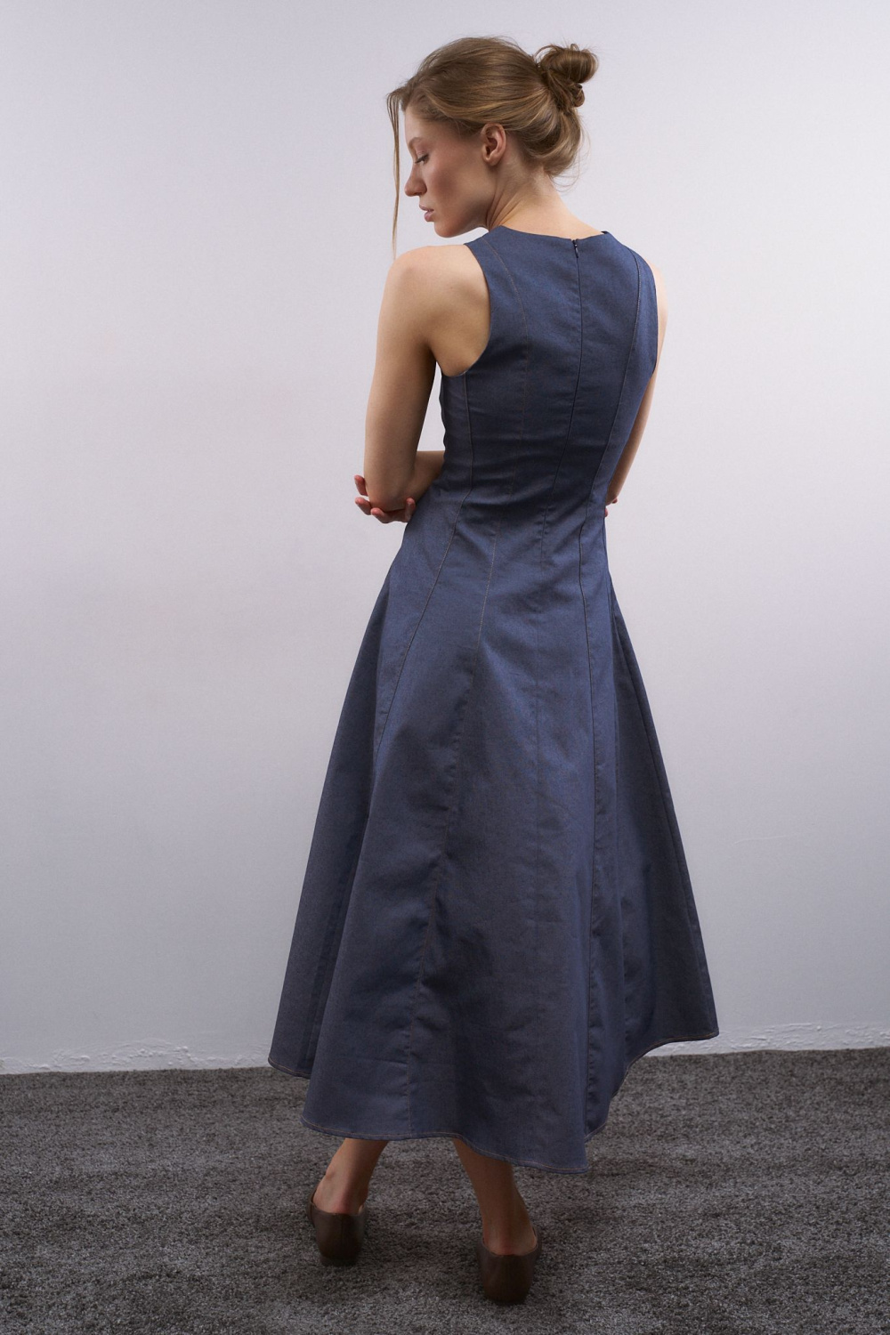 ПЛАТЬЕ МИДИ С КОНТРАСТНОЙ СТРОЧКОЙ