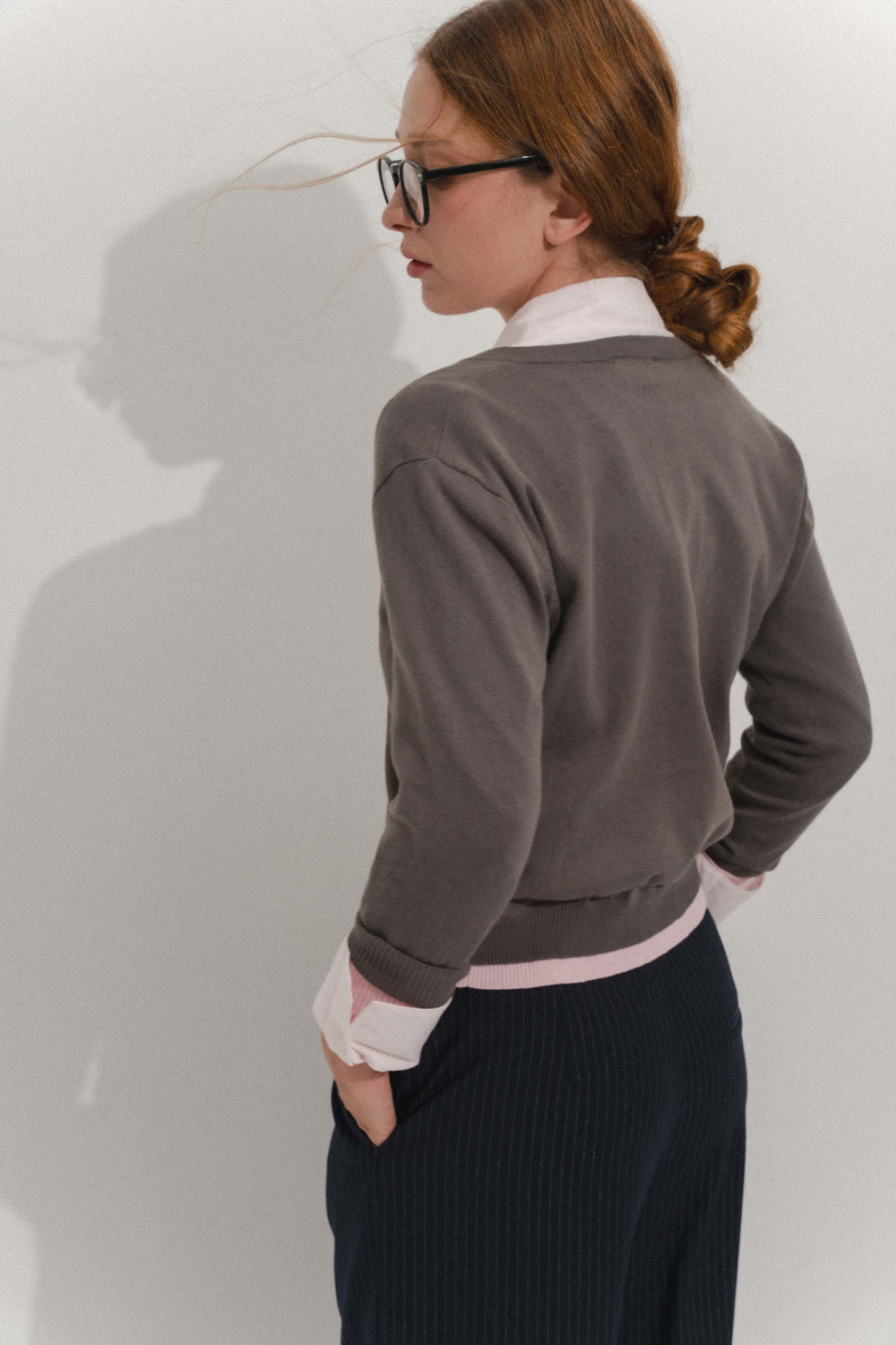 КАРДИГАН ИЗ ТРИКОТАЖА С ВСТАВКОЙ