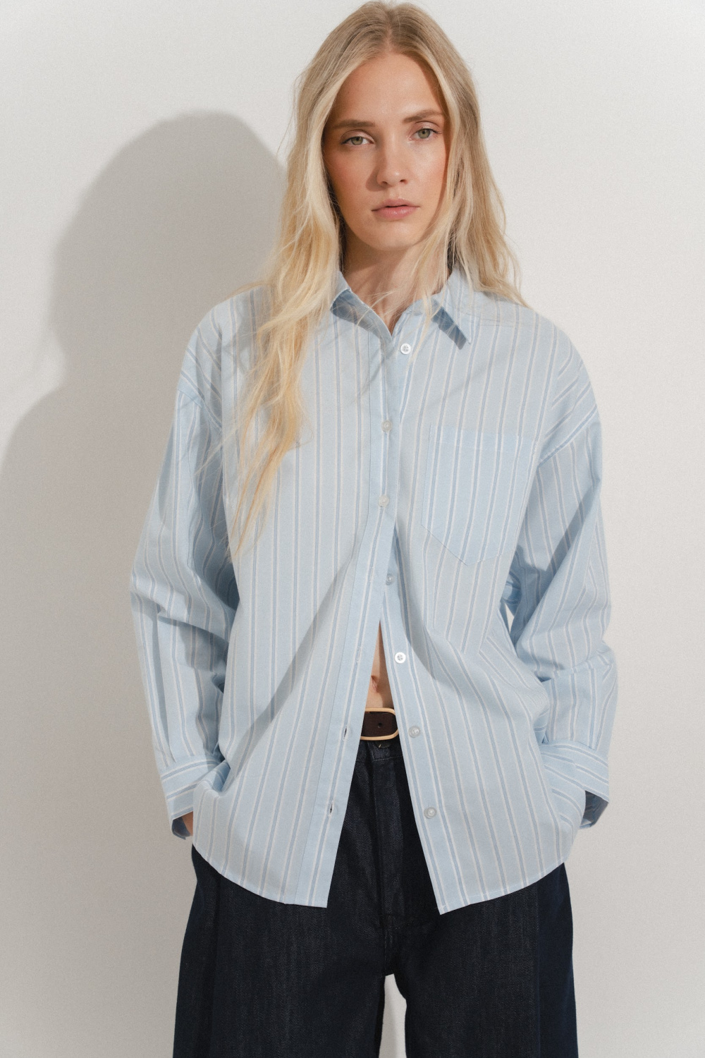 РУБАШКА В ПОЛОСКУ С КАРМАНОМ