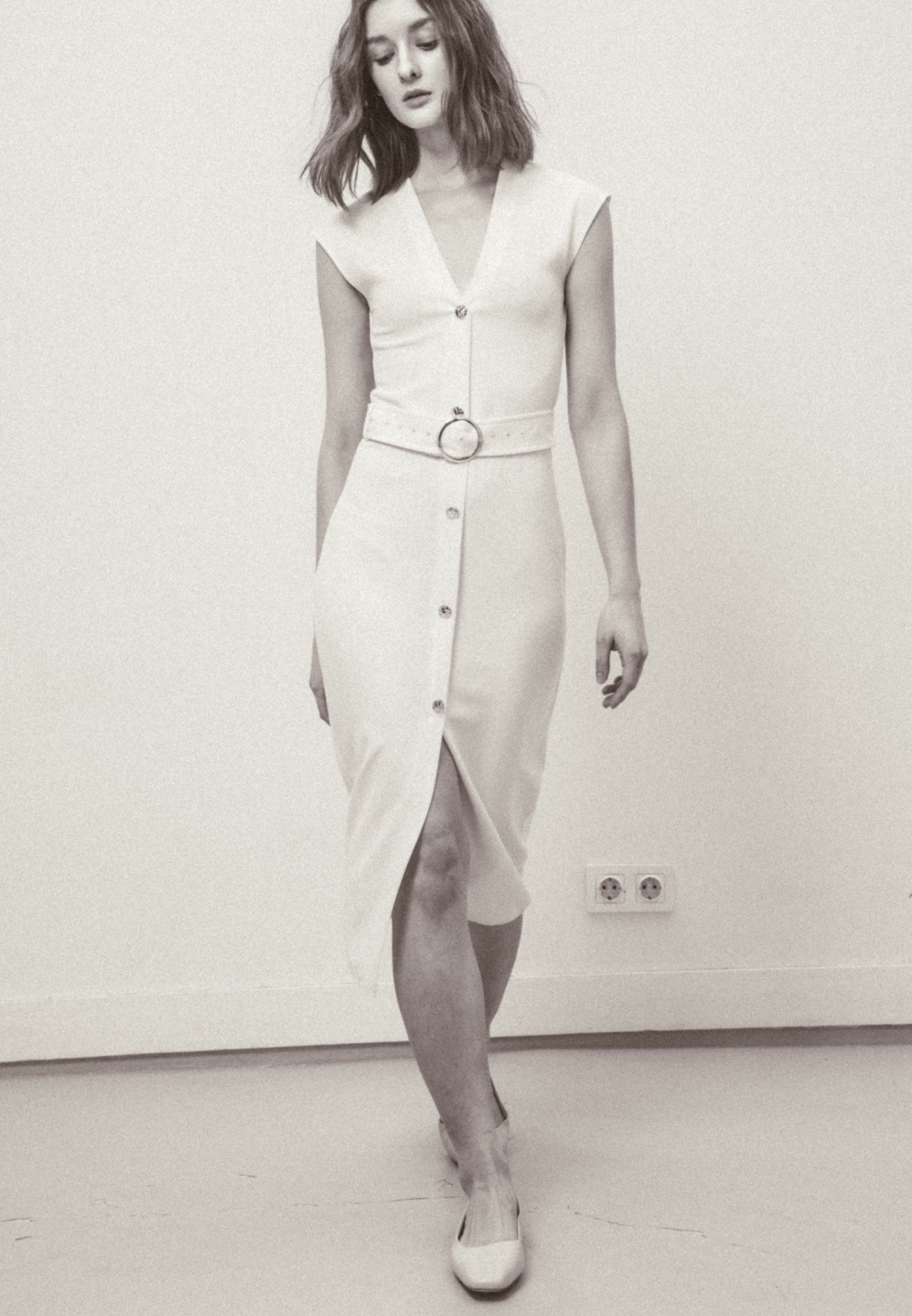 ПЛАТЬЕ ТРИКОТАЖНОЕ С ПУГОВИЦАМИ