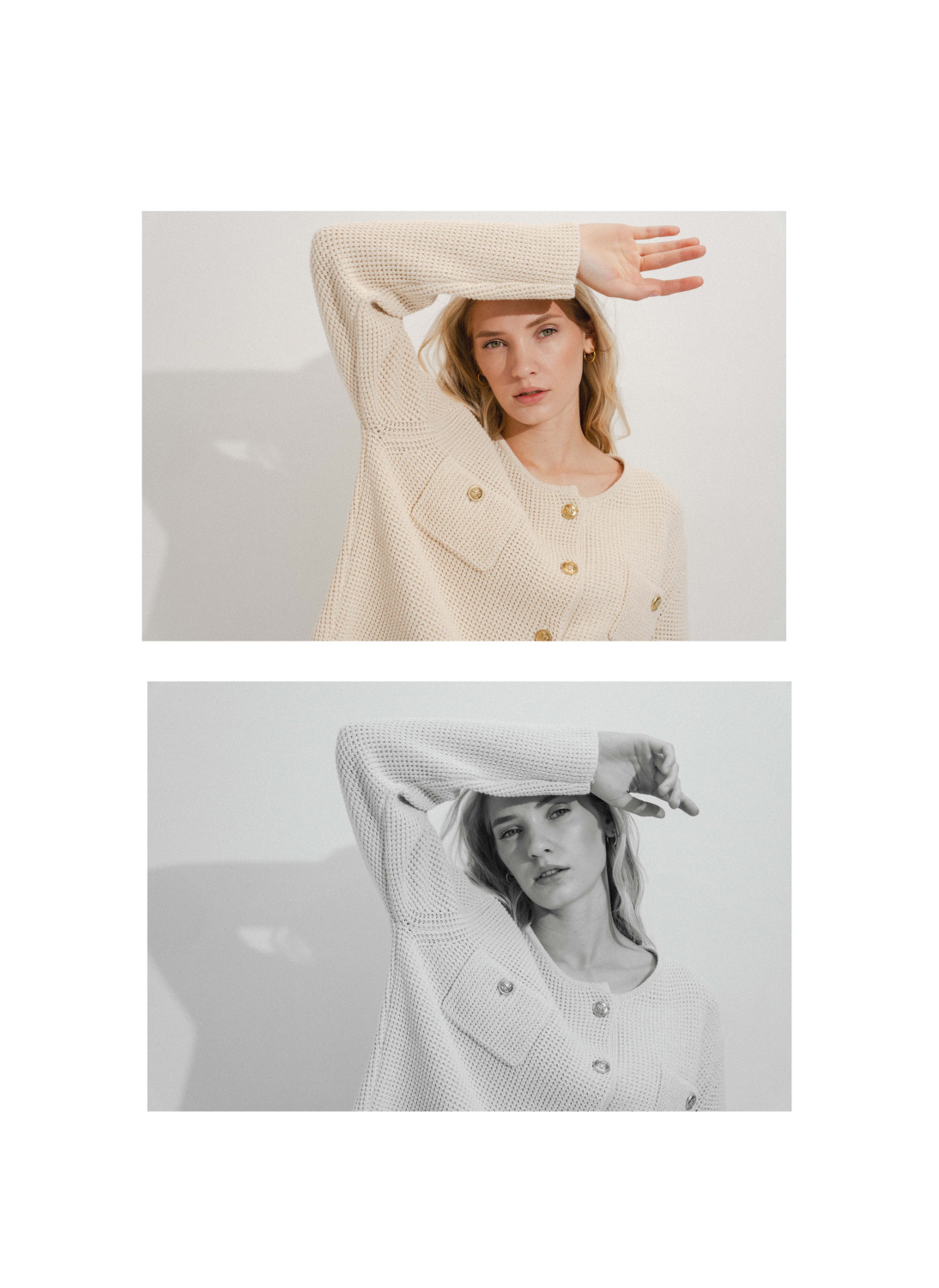 КАРДИГАН УКОРОЧЕННЫЙ С КАРМАНАМИ