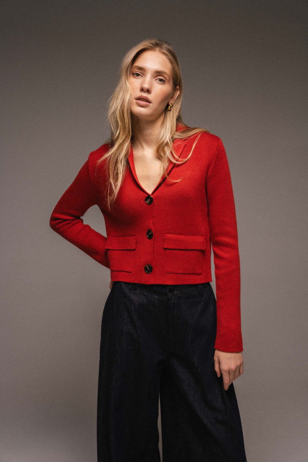 КАРДИГАН С ОТЛОЖНЫМ ВОРОТОМ