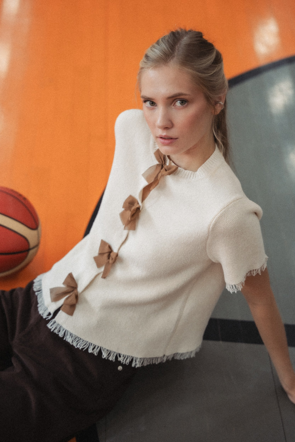 КАРДИГАН С ДЕКОРАТИВНЫМИ БАНТАМИ