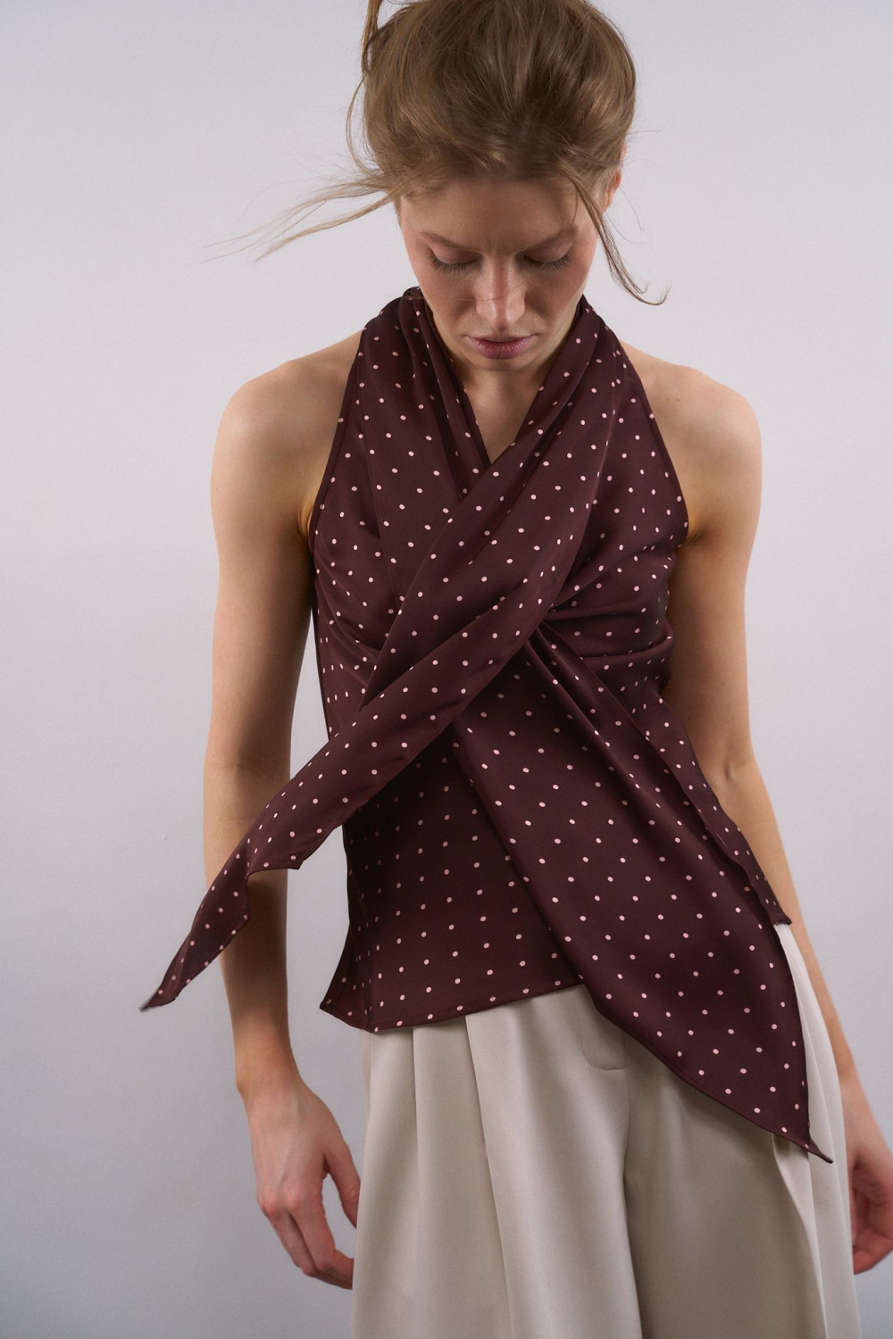 ТОП АТЛАСНЫЙ С ШАРФОМ