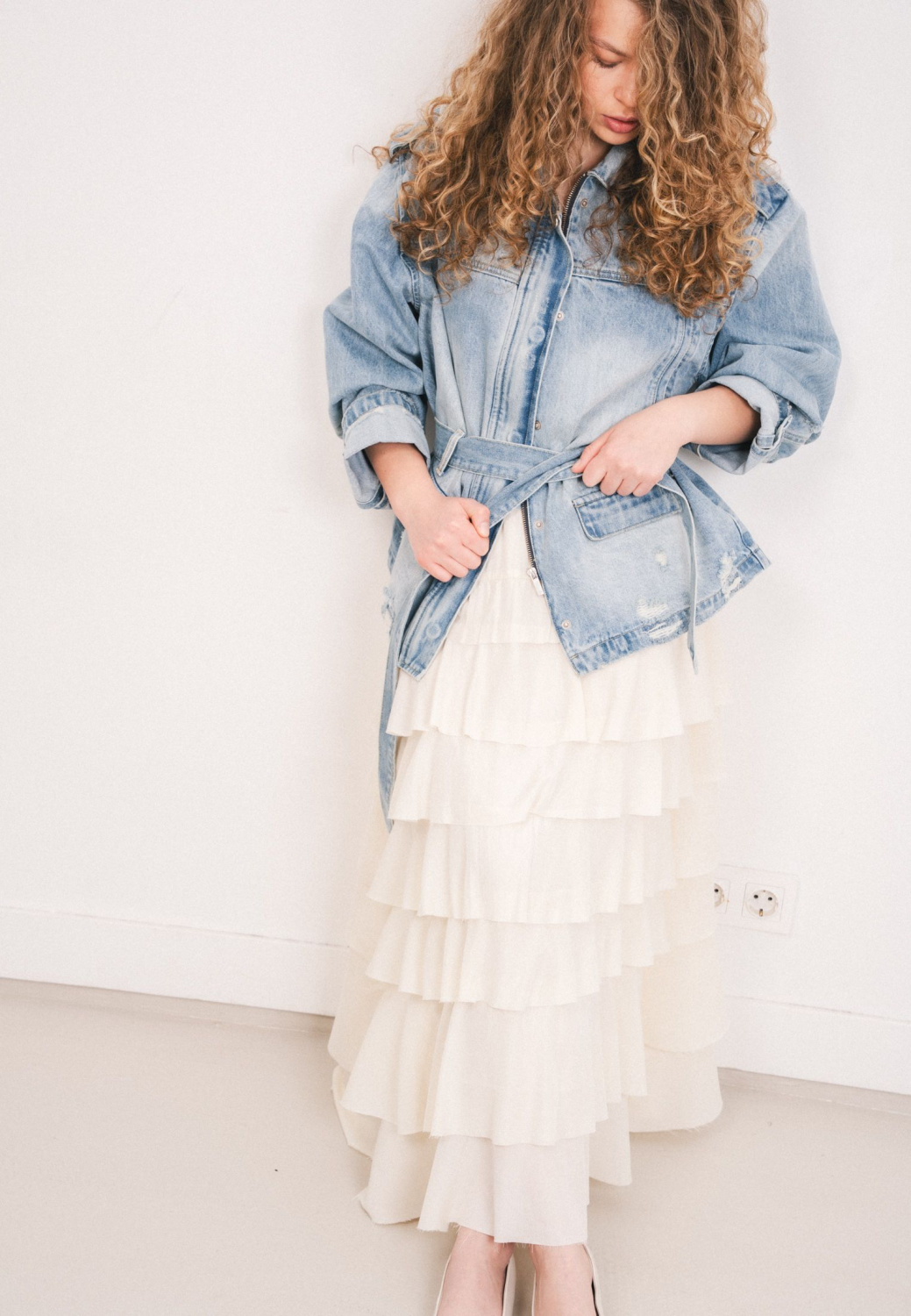 ЮБКА МИДИ С ОБОРКАМИ