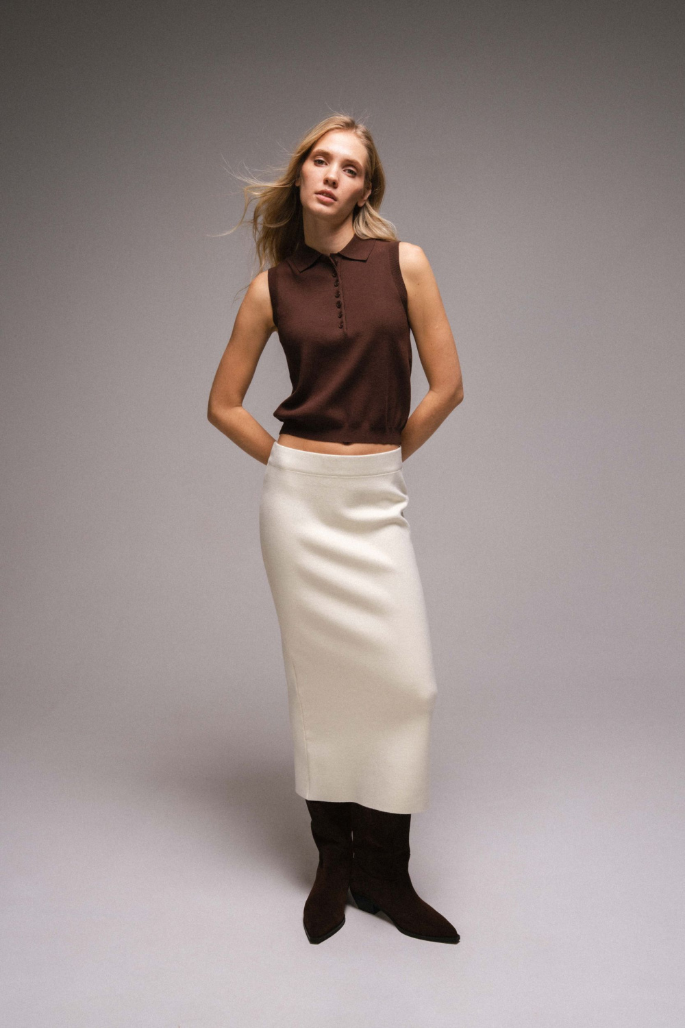 ЮБКА МИДИ ТРИКОТАЖНАЯ