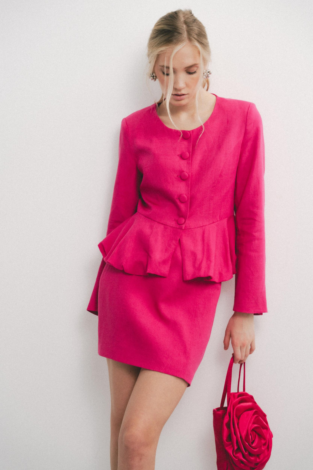 ЮБКА МИНИ ИЗ СМЕСОВОГО ЛЬНА